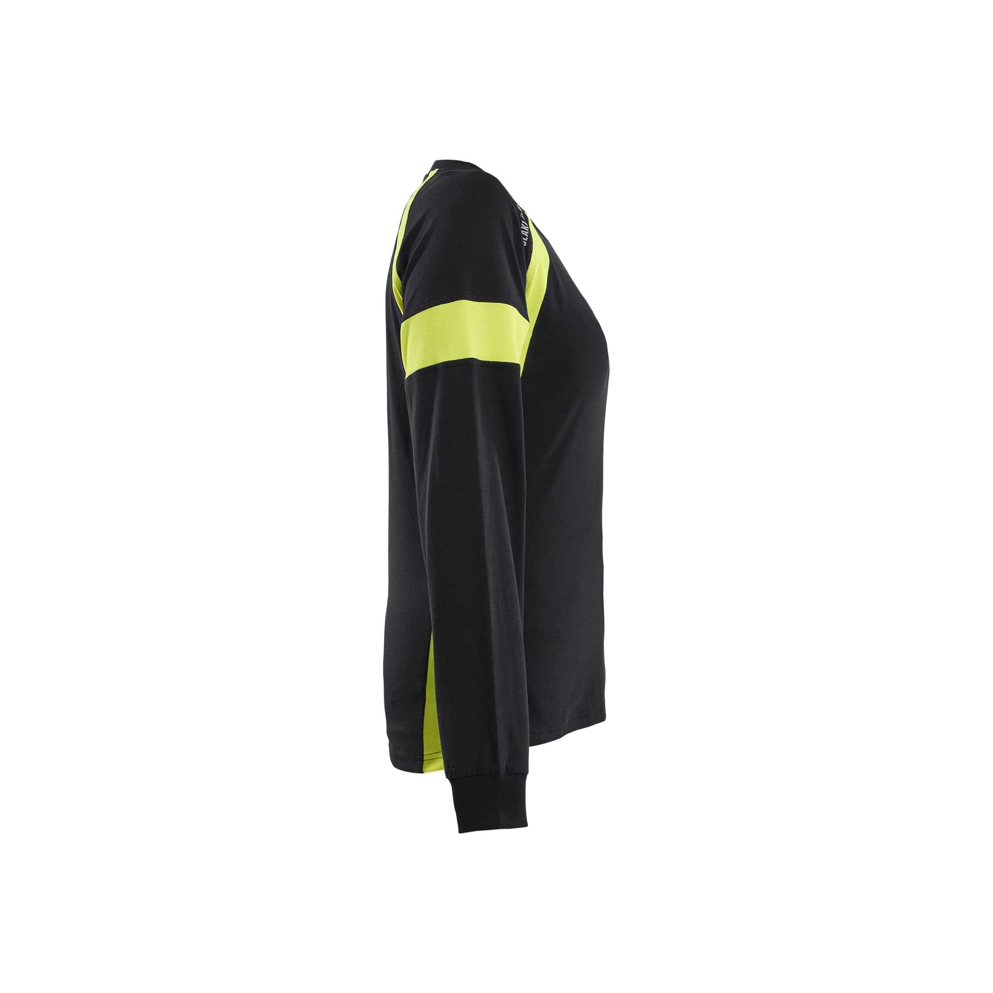 BLAKLADER 35211030 Women's Long Sleeved T shirt with Hi Vis Hi Vis Reflective Long Sleeve Work T-Shirt WOMEN - 100% Cotton